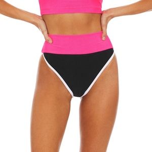 NEW Beach Riot Emmy Bottom Black and Neon Pink